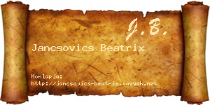 Jancsovics Beatrix névjegykártya